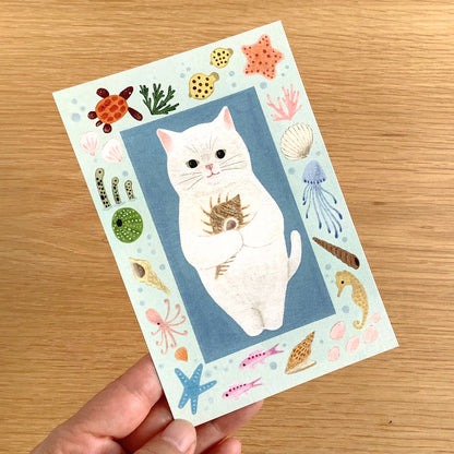 White Cat | Postcard