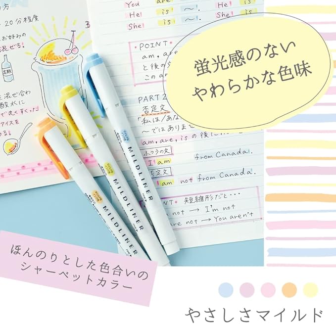 (NEW) Zebra Mildliner Double-Sided Highlighter - Mild - 5 Colors