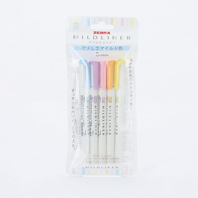 (NEW) Zebra Mildliner Double-Sided Highlighter - Mild - 5 Colors