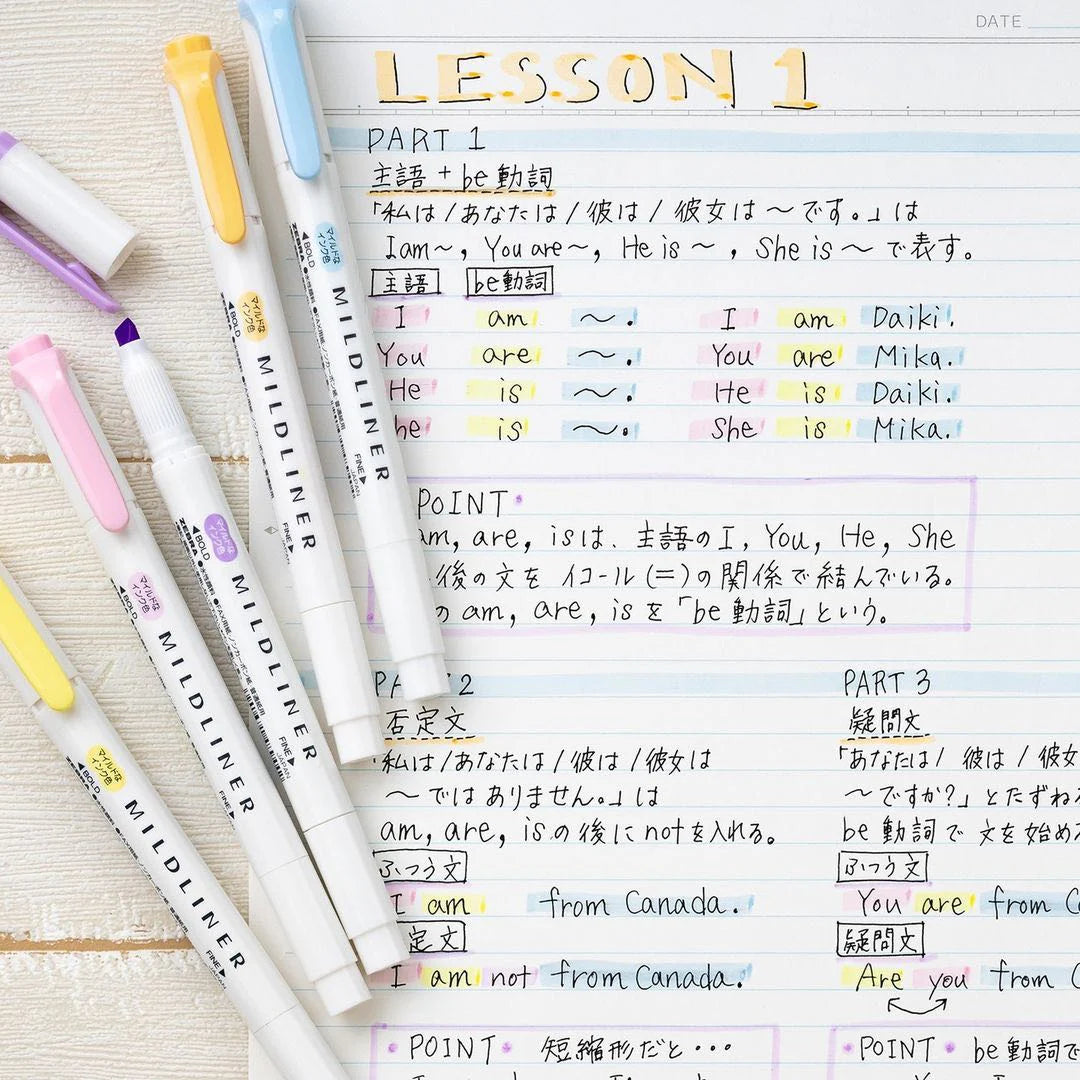 (NEW) Zebra Mildliner Double-Sided Highlighter - Mild - 5 Colors