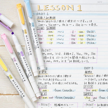 (NEW) Zebra Mildliner Double-Sided Highlighter - Mild - 5 Colors