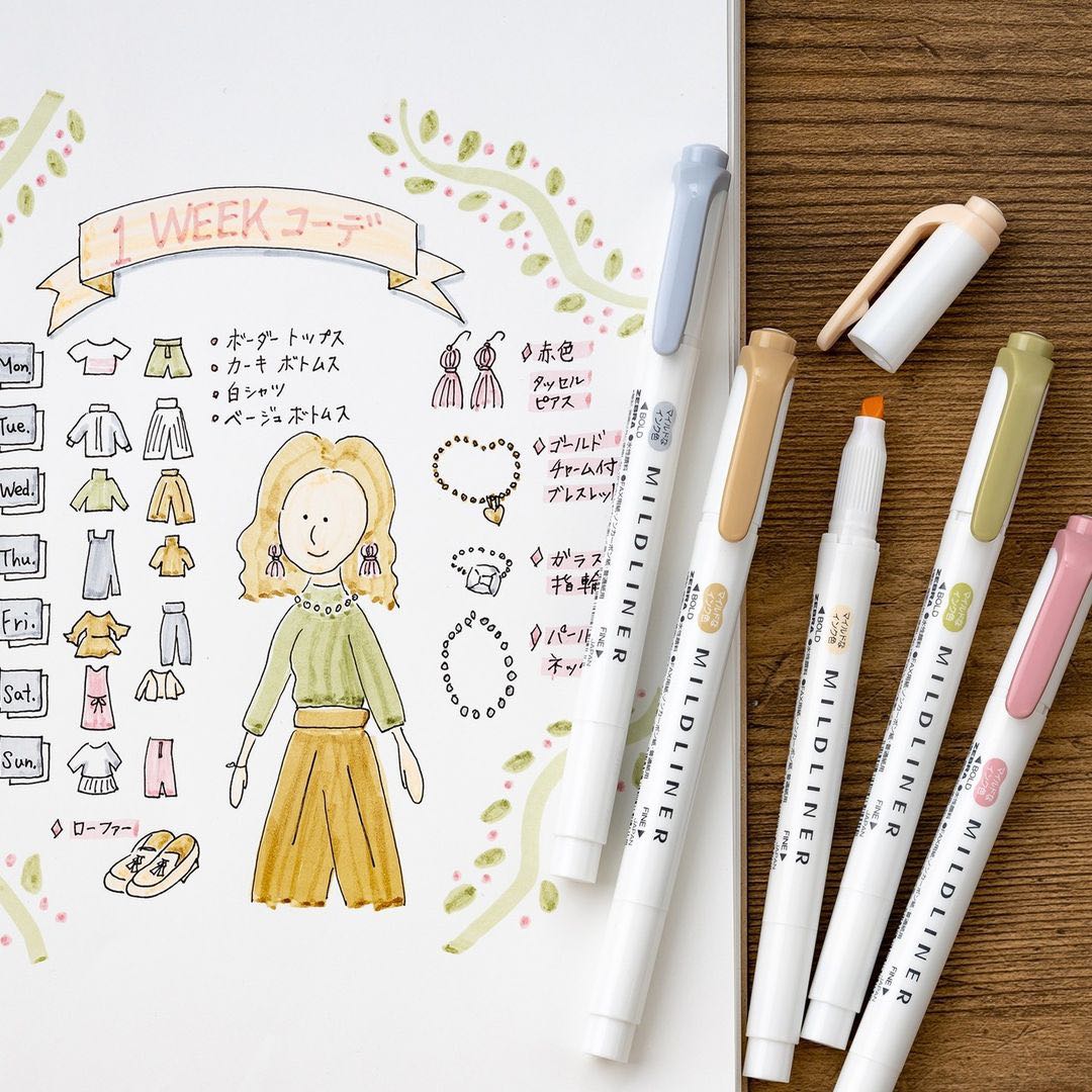 (NEW) Zebra Mildliner Double-Sided Highlighter - Natural - 5 Colors