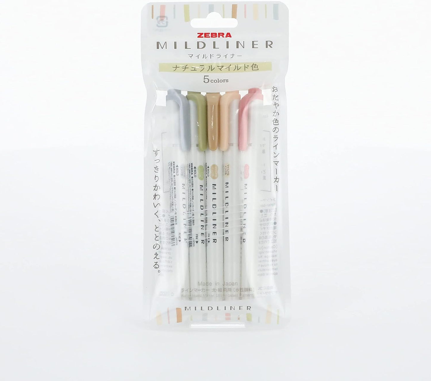 (NEW) Zebra Mildliner Double-Sided Highlighter - Natural - 5 Colors