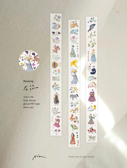 (NEW) Pion - Blooming | 3.5cm Kiss Cut PET Tape