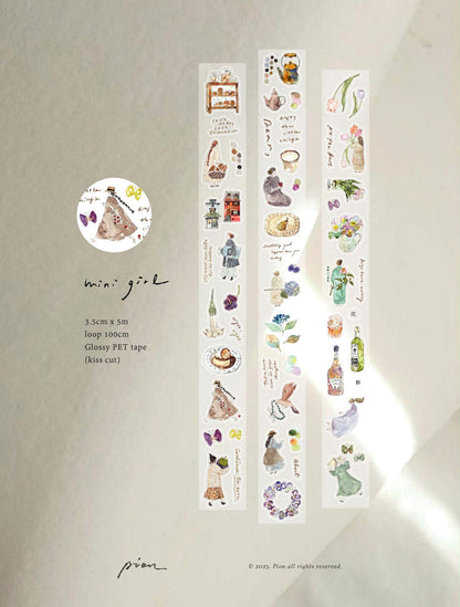 (NEW) Pion - Mini Girl | 3.5cm Kiss Cut PET Tape