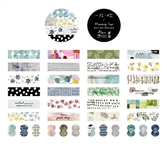 (NEW) Pion - Paragraph | Kiss Cut 5cm Washi Tape