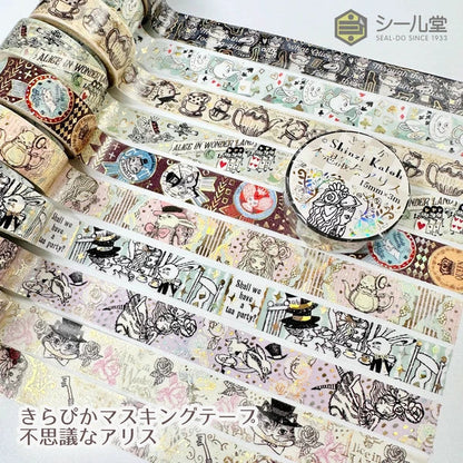 Shinzi Katoh Alice in the Wonderland - Queen of Hearts | Gold Foil Washi Tape