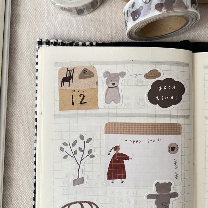 (NEW) Ranmyu Everyday Life and Kuma-Chan | Washi Tape (10m)