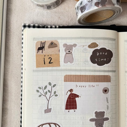 (NEW) Ranmyu Everyday Life and Kuma-Chan | Washi Tape (10m)