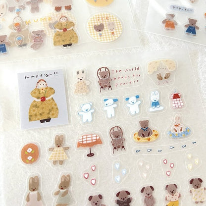 (NEW) Ranmyu Kuma-Chan And The Happy Girl | Sticker Sheet