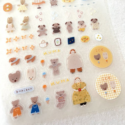 (NEW) Ranmyu Kuma-Chan And The Happy Girl | Sticker Sheet