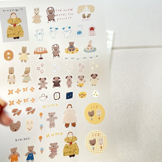 (NEW) Ranmyu Kuma-Chan And The Happy Girl | Sticker Sheet