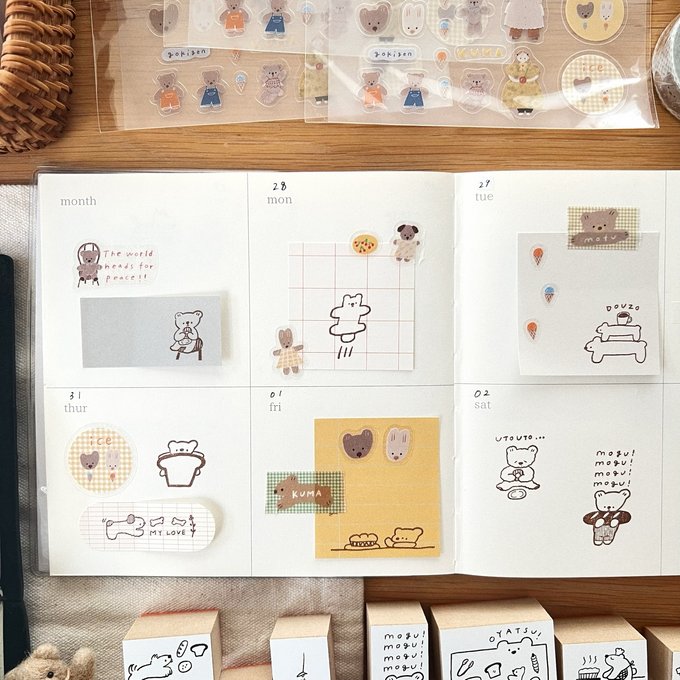 (NEW) Ranmyu Kuma-Chan And The Happy Girl | Sticker Sheet