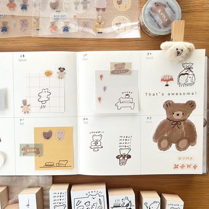 (NEW) Ranmyu Kuma-Chan And The Happy Girl | Sticker Sheet