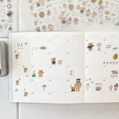 (NEW) Ranmyu Kuma-Chan's Cozy Day | Sticker Sheet